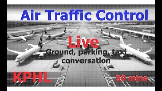 Live Air Traffic Control Taxi  Virtual Plane Spotting PHL Airport [upl. by Nevs]