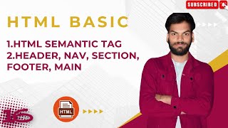 Lesson16  HTML Semantic Tag  Web Development Basics codewithsirohiya html css frontend [upl. by Rehtse]