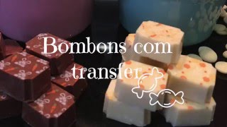 COMO FAZER BOMBOM DESENHADO  TRANSFER PARA CHOCOLATE [upl. by Eetnuahs]