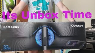 Unboxing The New Samsung Odyssey G7 Monitor [upl. by Kelli]