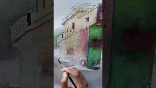 watercolor l cityscape l 16x speed demo [upl. by Ivanah]