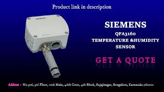 SIEMENS QFA3160  SIEMENS QFA3160 TEMPERATURE ampHUMIDITY SENSOR [upl. by Anirdua]