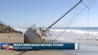 Beached boat causes a concern along Padaro Beach [upl. by Iline376]