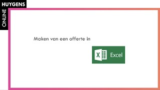 Excel  Een offerte maken [upl. by Tippets573]