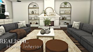 Bloxburg Realistic Home Interior part2 House Build Roblox NO LARGE PLOT [upl. by Eenot308]