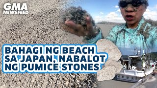 Bahagi ng beach sa Japan nabalot ng pumice stones  GMA News Feed [upl. by Leontyne]