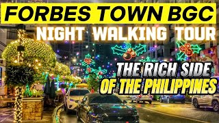 BGC Forbes Town Night Walking Tour  Christmas Vibes At The Avenue of The Rich And Famous [upl. by Heurlin237]