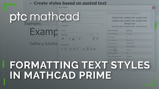 Formatting Text Styles in Mathcad Prime [upl. by Dnanidref]