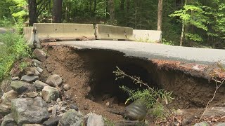 Scooter Way in Waterboro shut down from road washout [upl. by Zendah]