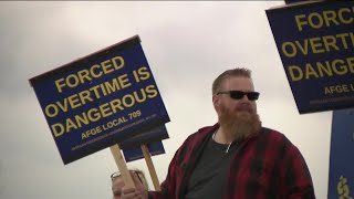 Employees picket for better pay hours at Littleton federal prison [upl. by Auqinihs]