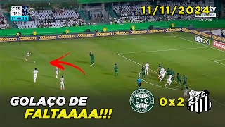 GOL DO SANTOS HOJE  Coritiba 0x2 Santos  Otero  11112024 [upl. by Maroj]