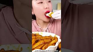 AmiAmi mukbang Charcoal chicken Cheese stick 22 shorts [upl. by Coleville518]