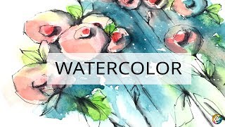 watercolor  doodling  testing 2 new brushes [upl. by Samuel55]