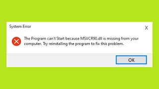 Fix This Application Failed To Start Because MSVCR90dll Is Missing  Not Found From Your Computer [upl. by Ecnerual]