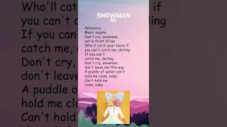 Sia  Snowman Lyrics shorts [upl. by Erickson531]