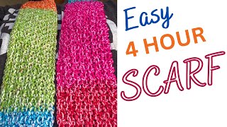 Crochet Scarf for Beginners Take 37  How to Crochet Super COZY RIBBED SCARF [upl. by Yroc63]