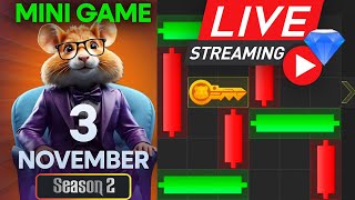 3 November Hamster Kombat Mini game Puzzle Today Solved 🔴Live  livestream hamstercombat [upl. by Alit102]