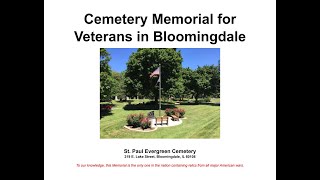 Cemetery Memorial for Veterans in Bloomingdale Illinois [upl. by Ludba]