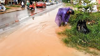 Unclogging Drains Waterlogged Woes Dealing with Deluged City Streets [upl. by Oflodur]