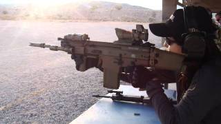 SCAR Heavy 308 battle rifle standing off hand shot by woman [upl. by Ena]