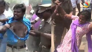 Villupuram Police lathi charge on the TASMAC protestors  Tamil Nadu police attack [upl. by Prichard20]