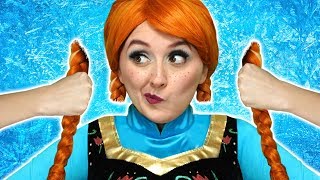 FROZEN ANNA CUTS HER HAIR With Elsa Belle Hans and Jafar Totally TV parody [upl. by Aryamo]