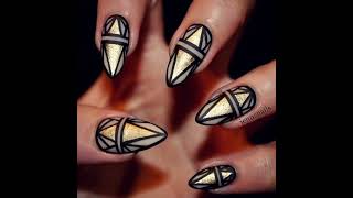 Black and Golden Nail Art Design [upl. by Ntisuj]