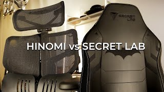 Ergonomic Chair Battle Hinomi vs Secret Lab  Honest Review [upl. by Yecats911]