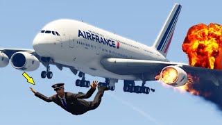 AirFrance Airbus a380 Collide amp Crash Emergency land at UAE Today gta5 fyp shorts [upl. by Amaerd839]