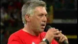 Ancelotti quotale milan alequot festa san siro [upl. by Elvia]