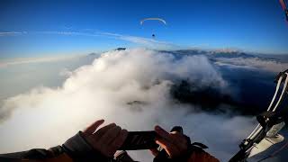 Paramotor flight above clouds [upl. by Bentlee]