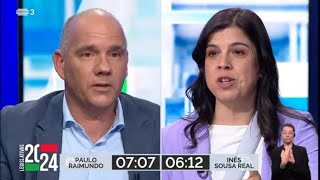 Debate Legislativas 2024  CDU vs PAN  Paulo Raimundo vs Inês Sousa Real [upl. by Polish]