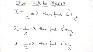 Short trick for algebra  algebra short trick  maths trick [upl. by Enaid216]