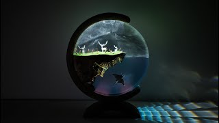 Decorative Epoxy Lamp with Deer and Manta Ray  Epoxy Diorama [upl. by Kasper931]