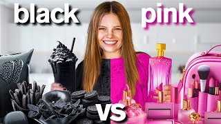 Eating amp Buying Everything in One Color ft epic pink room makeover [upl. by Atelahs245]