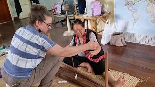 Classes In Chiang Mai Lets Learn How To Setup Traditional Loom [upl. by Redliw]