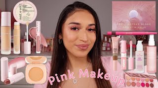 FULL FACE OF PINK PACKAGING MAKEUP [upl. by Tressia740]