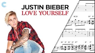 Flute  Love Yourself  Justin Bieber  Sheet Music Chords amp Vocals [upl. by Ettesil]