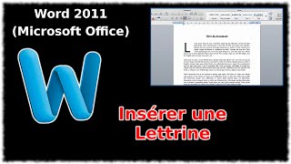 Tuto Insérer une lettrine Word 2011 [upl. by Nonnahsed]