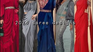 Saree Designs 2024 New Saree Designs  Partywear Saree Designs 2024 saree partywearsarees [upl. by Lenka]