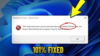 MSVCP100dll is missing amp was not found in Windows 11  10  8  7  How To Fix msvcp100 dll Error ✅ [upl. by Massimo]