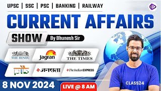 8 Nov 2024 Current Affairs  Current Affairs Today  Daily Current Affairs by Bhunesh Sir [upl. by Petie]