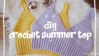 Crochet Summer Crop Top Tutorial [upl. by Dee]