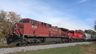 CP 9756 Leads a Freight Davenport IA 1122024 [upl. by Endora]