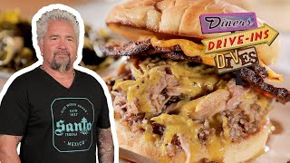 Guy Fieri Eats BBQ at Lucius Q in Cincinnati  Diners DriveIns and Dives  Food Network [upl. by Leribag5]