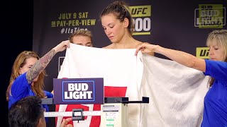 UFC 200 WeighIns Miesha Tates Tense Moment [upl. by Glenden]