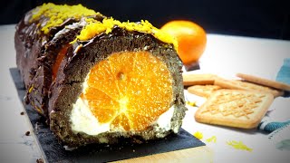 Chocolate Orange Roll Cake No Bake Recipe [upl. by Elah]