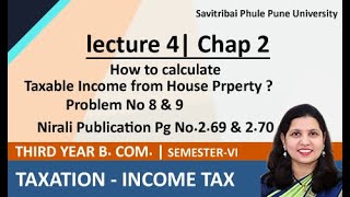 How to calculate Taxable Income from House Property Chapter 2 problem no 8 amp 9 Pg No 269 amp 270 [upl. by Hsekar]