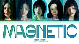 ILLIT Magnetic Lyrics 아일릿 Magnetic 가사 Color Coded Lyrics [upl. by Ahsiuq300]