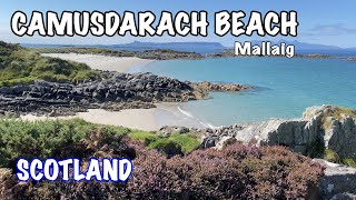 Camusdarach Beach  Mallaig Morar Arisaig Highlands  Beautiful Scotland drone footage in 4K [upl. by Bonnes]